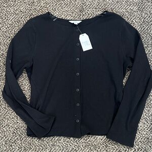 Time and Tru Women's Classic Black Button-Down Shirt